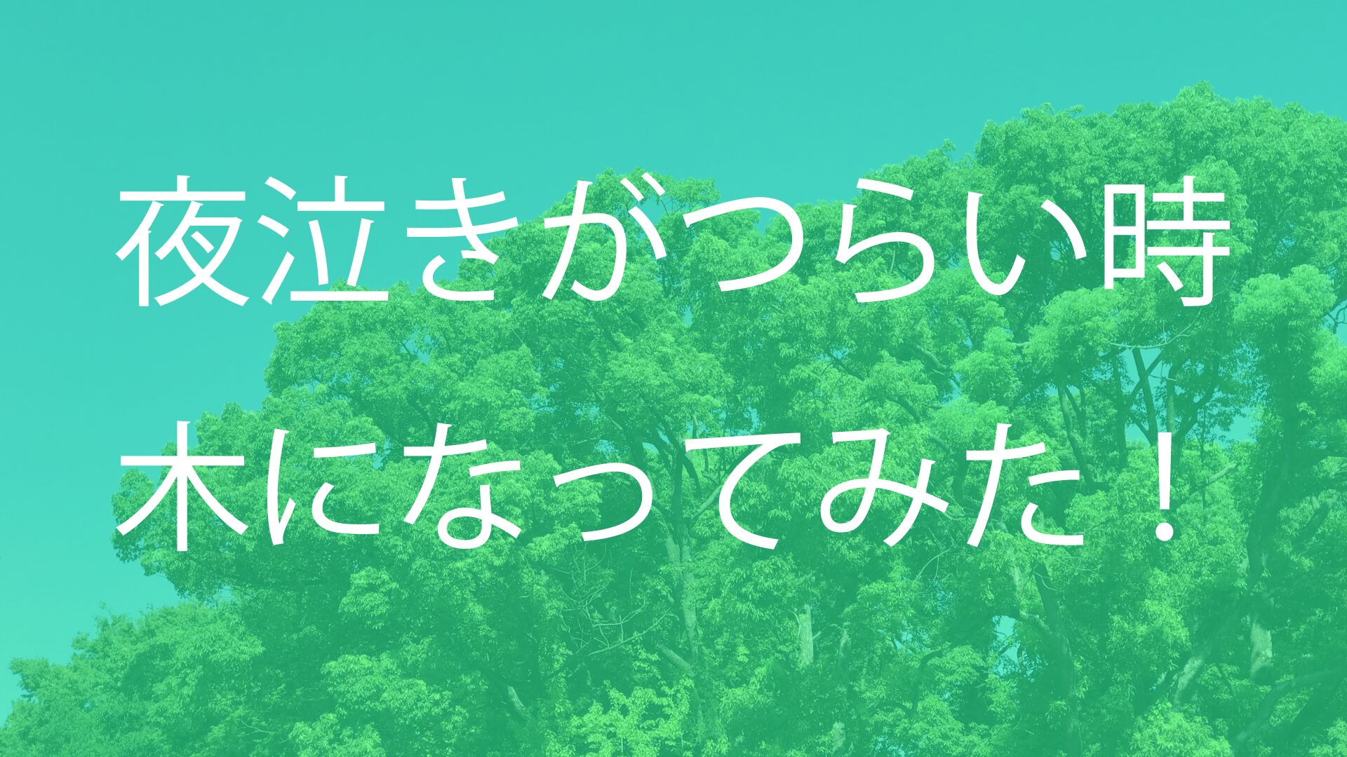 夜泣きがつらい時木になってみた！
